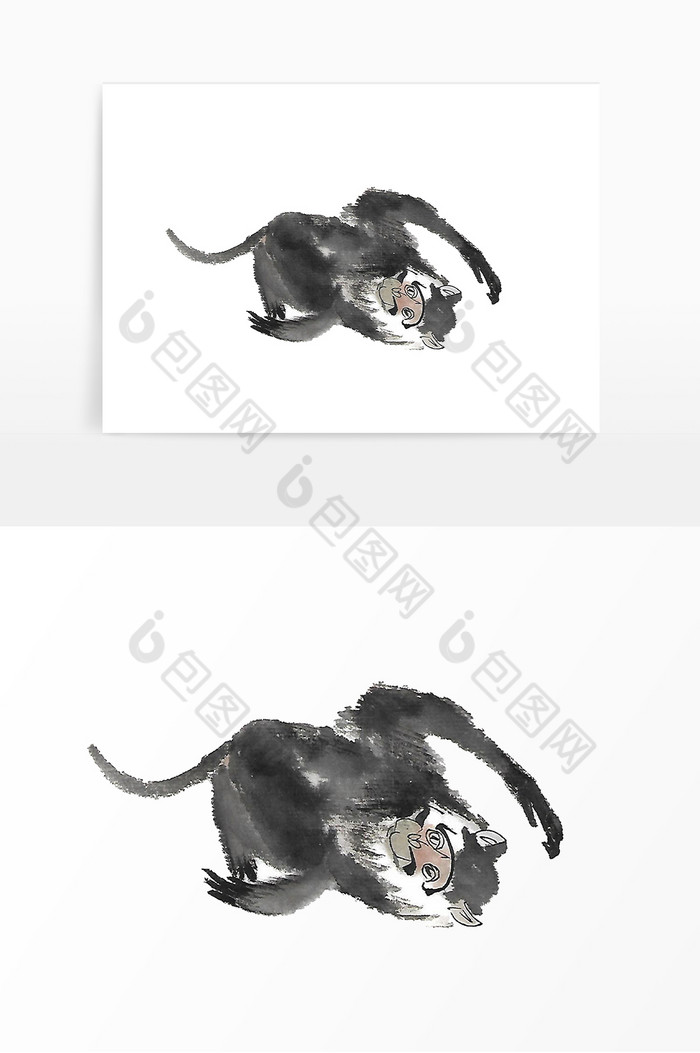 水墨动物猴子图片图片