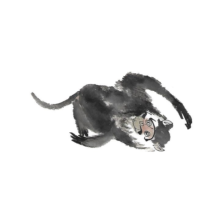 水墨动物猴子图片