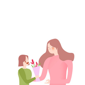 感恩母亲献花给妈妈图片