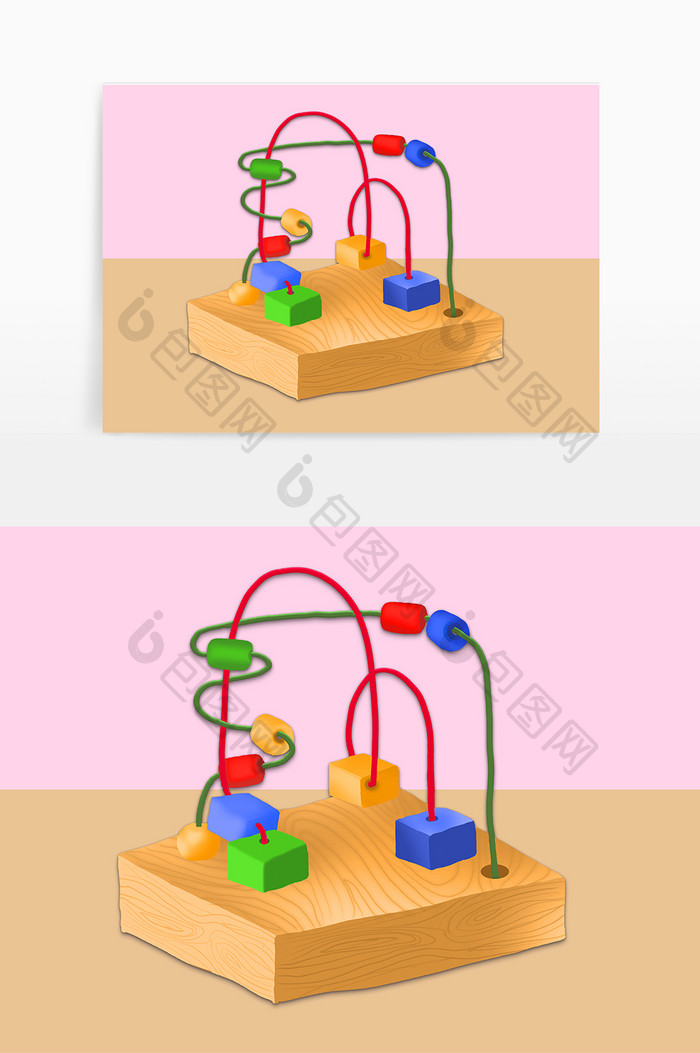 简约手绘儿童节玩具元素