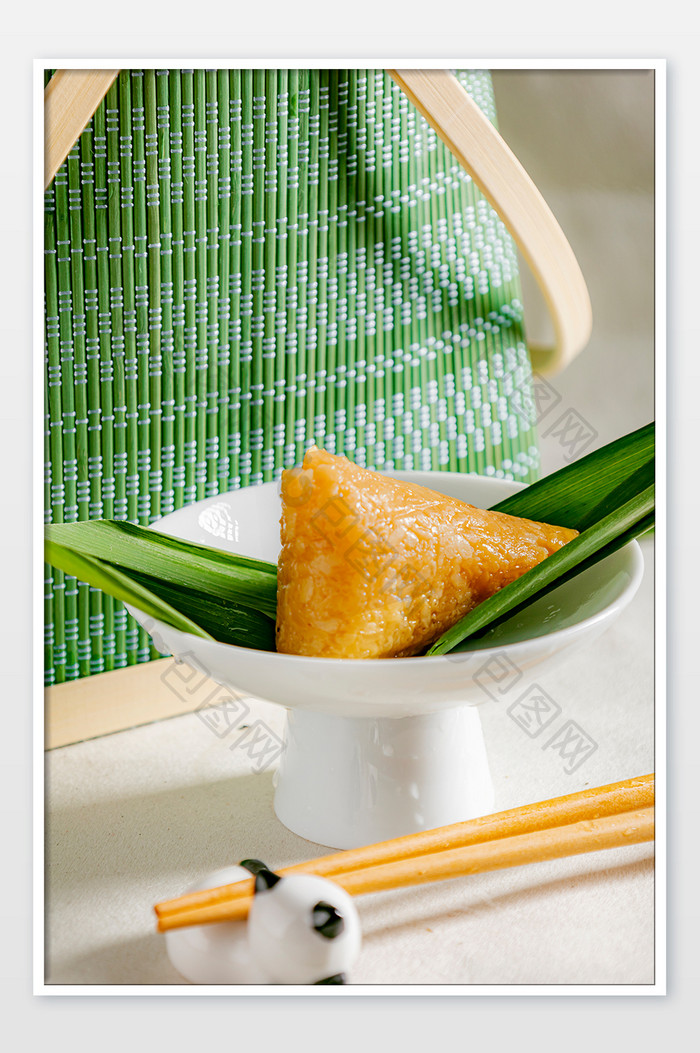 端午节豆沙粽子茶点节日绿色摄影实拍