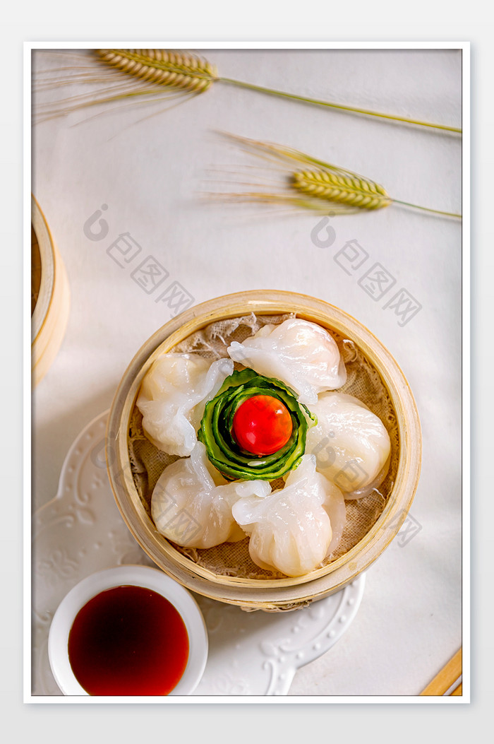 餐饮美食 水晶虾饺 广式早茶美食虾饺