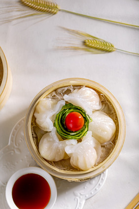 餐饮美食 水晶虾饺 广式早茶美食虾饺