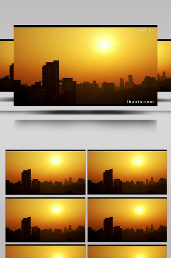 4K实拍夕阳下的城市风景视频素材图片