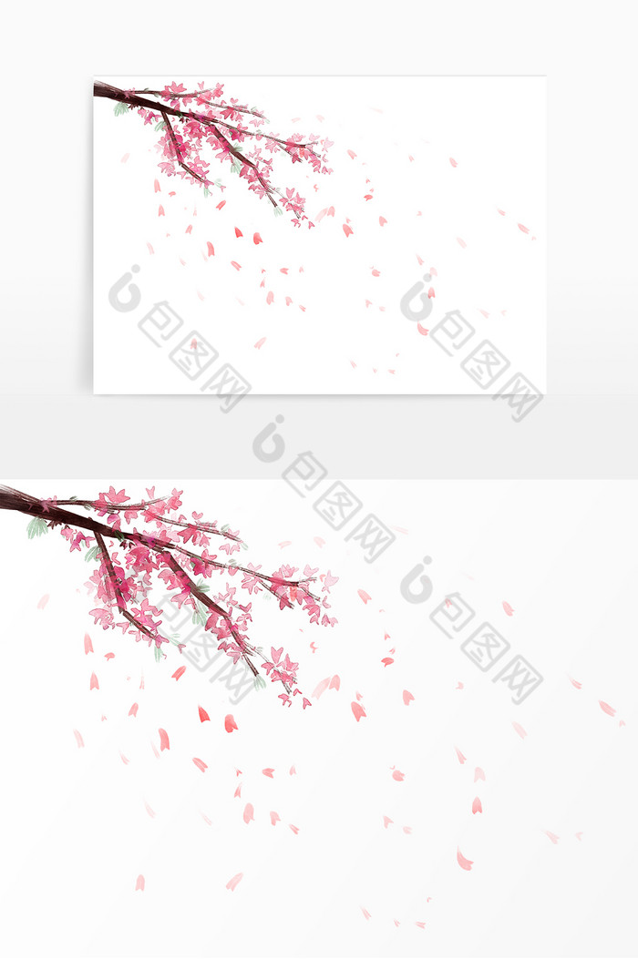 桃花花朵花瓣边框图片图片