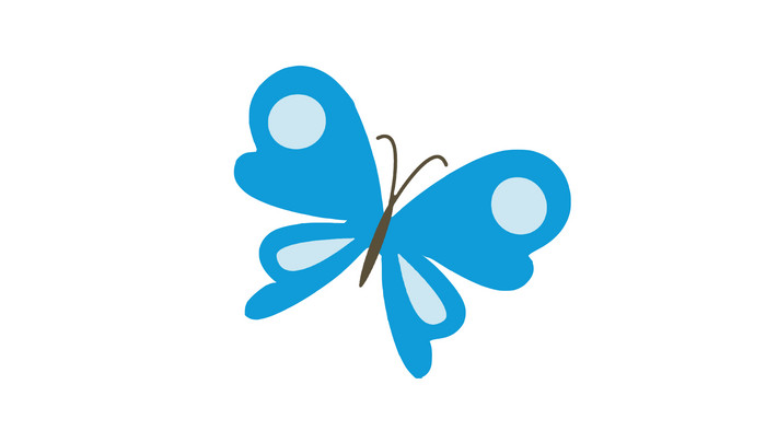 简约扁平画风自然动物类蓝色蝴蝶mg动画