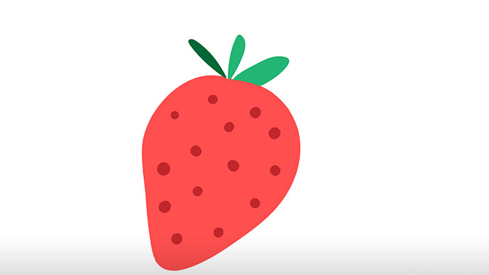 简约扁平画风食物类水果草莓mg动画