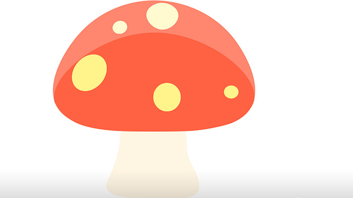 简约扁平画风食物类彩色蘑菇mg动画