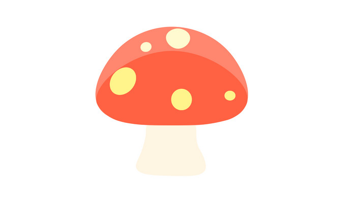 简约扁平画风食物类彩色蘑菇mg动画