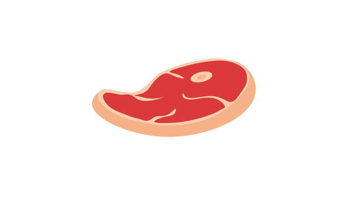 简约扁平画风食物类肉类生肉mg动画