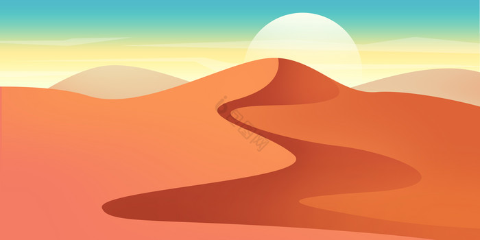 文艺沙漠日出云层图片
