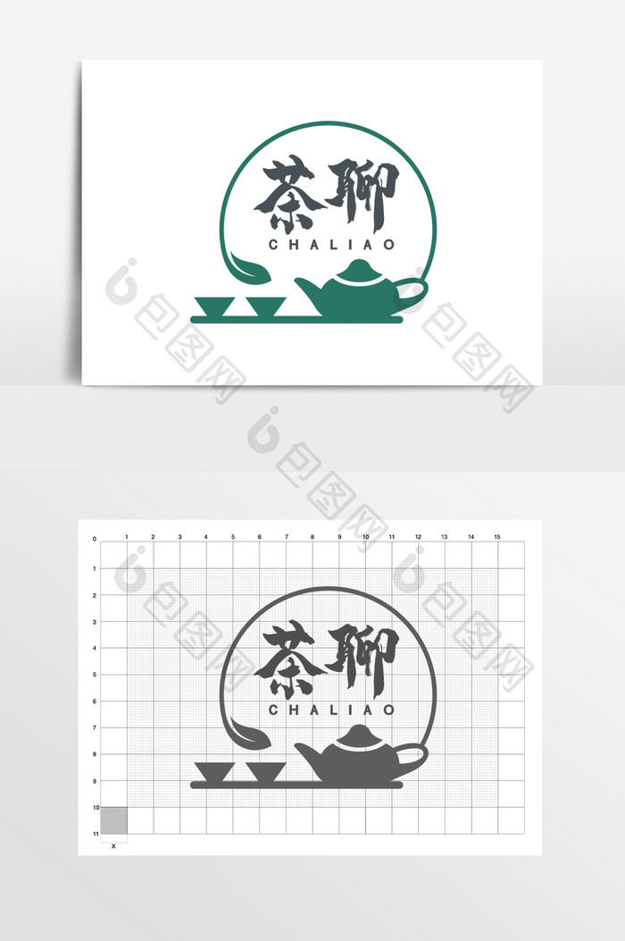 茶楼民宿茶馆茶壶茶聊LOGO标志VI