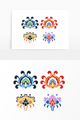 民族花纹敦煌花纹纹样壁画藻井复古大气敦煌肌理传统纹样元素背景墙