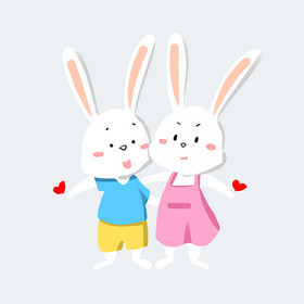 情侣小动物兔子