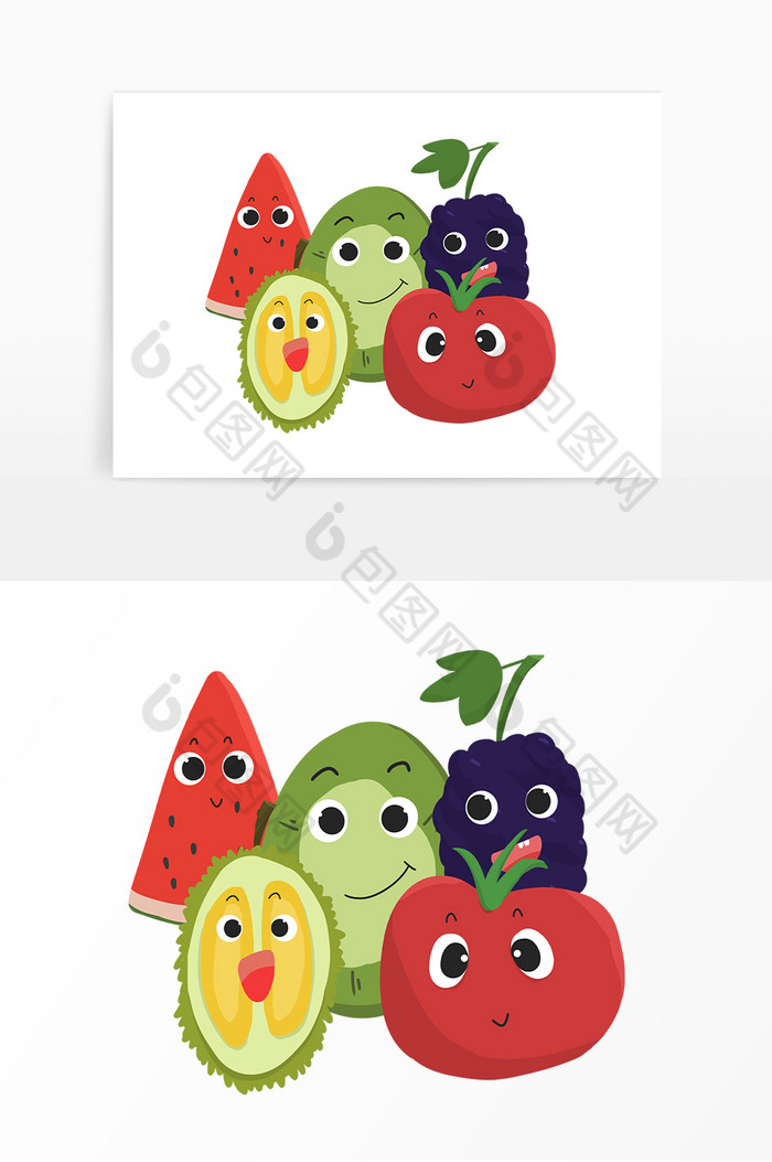 拟人西瓜草莓葡萄图片图片
