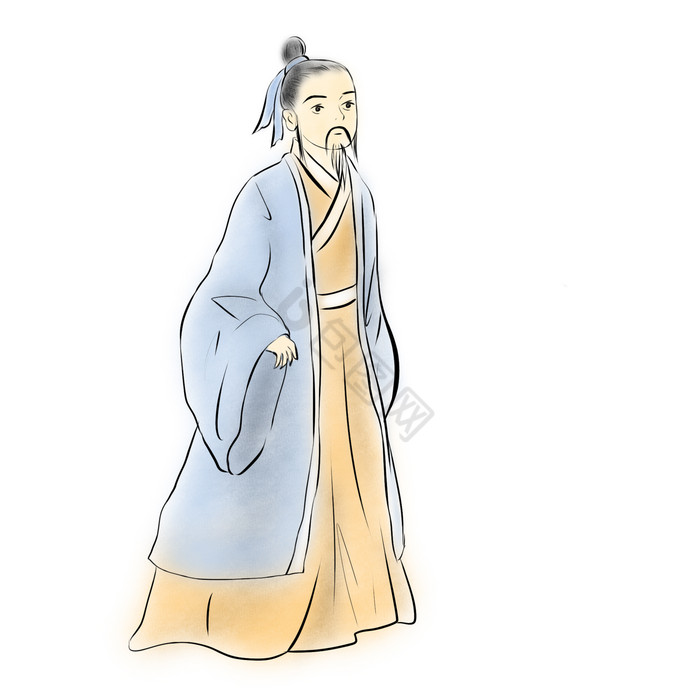 水墨古代古风老爷