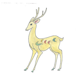 敦煌神兽动物黄鹿图片