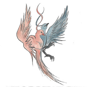 水墨敦煌神兽动物鸟类