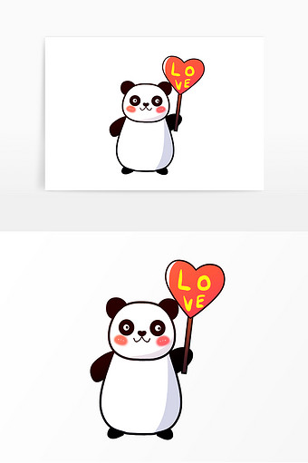 520熊猫动物举牌