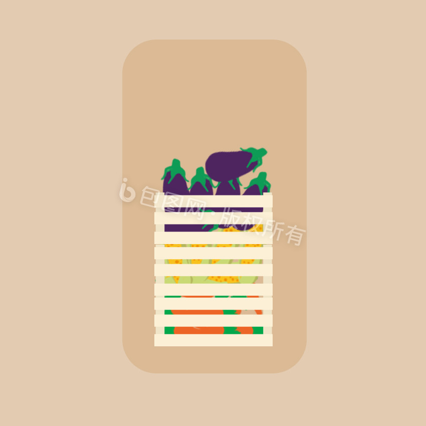 米黄色扁平农产品蔬菜动图GIF图片