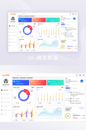 科技商务简约数据管理后台可视化后台系统