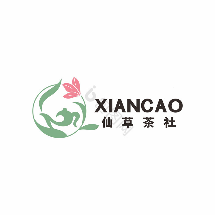 茶楼茶馆茶舍香草美容茶LOGO标志VI图片