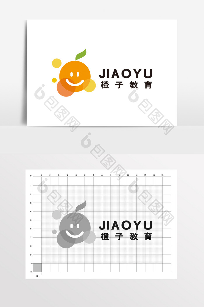 橙子教育早教艺术在线教育LOGO标志VI