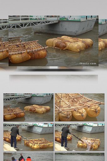 壮观的兰州黄河羊皮筏子图片