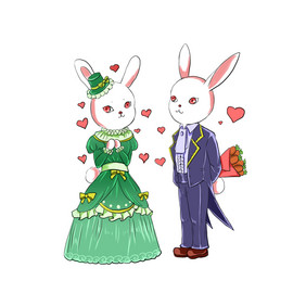 520爱情情侣兔子