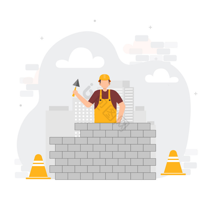 建筑图施工现场人物推土女孩插画您是不是想找:矢量高楼大厦齿轮矢量