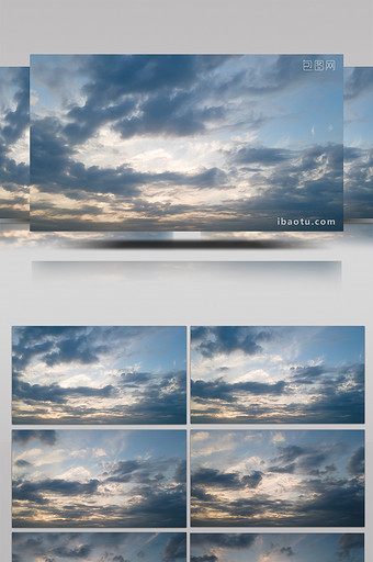 4k航拍延时夕阳天空云海图片