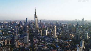 4K航拍南京紫峰大厦城市天际航拍
