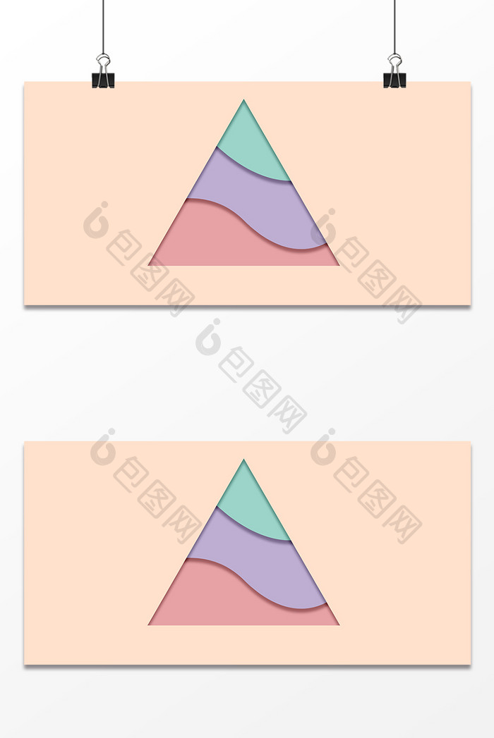 简约大气极简主义三角镶嵌式叠加背景