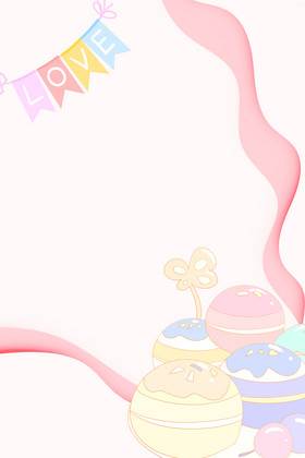 梦幻马卡龙甜品卡通背景
