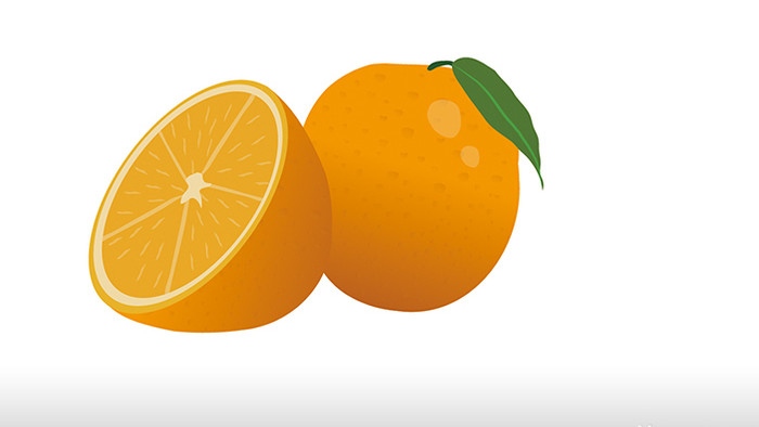 简单扁平画风食物类水果黄橙子mg动画