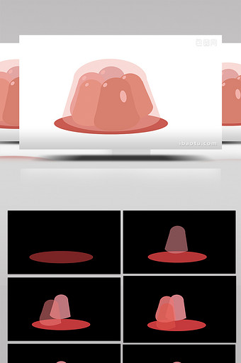 简单扁平画风食物类零食类果冻mg动画图片