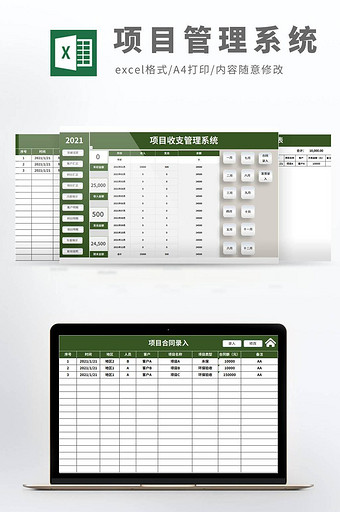 VBA自动化项目收支管理系统模板图片