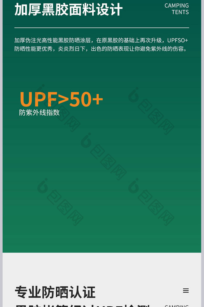 时尚大气户外露营帐篷详情页设计模板素材