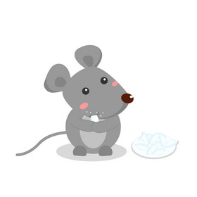 可爱卡通偷吃米的老鼠动图gif