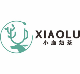 奶茶店小鹿饮品店logo标志vi