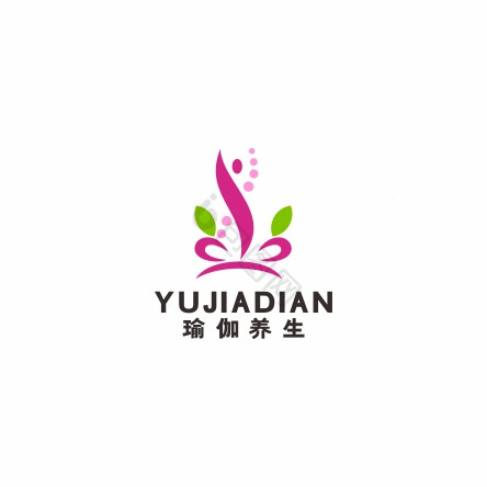 瑜伽瘦身塑身叶子美容LOGO标志VI图片