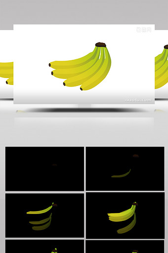 简约扁平画风水果类食物香蕉mg动画图片