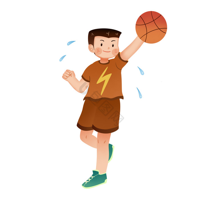 男孩打篮球投篮图片