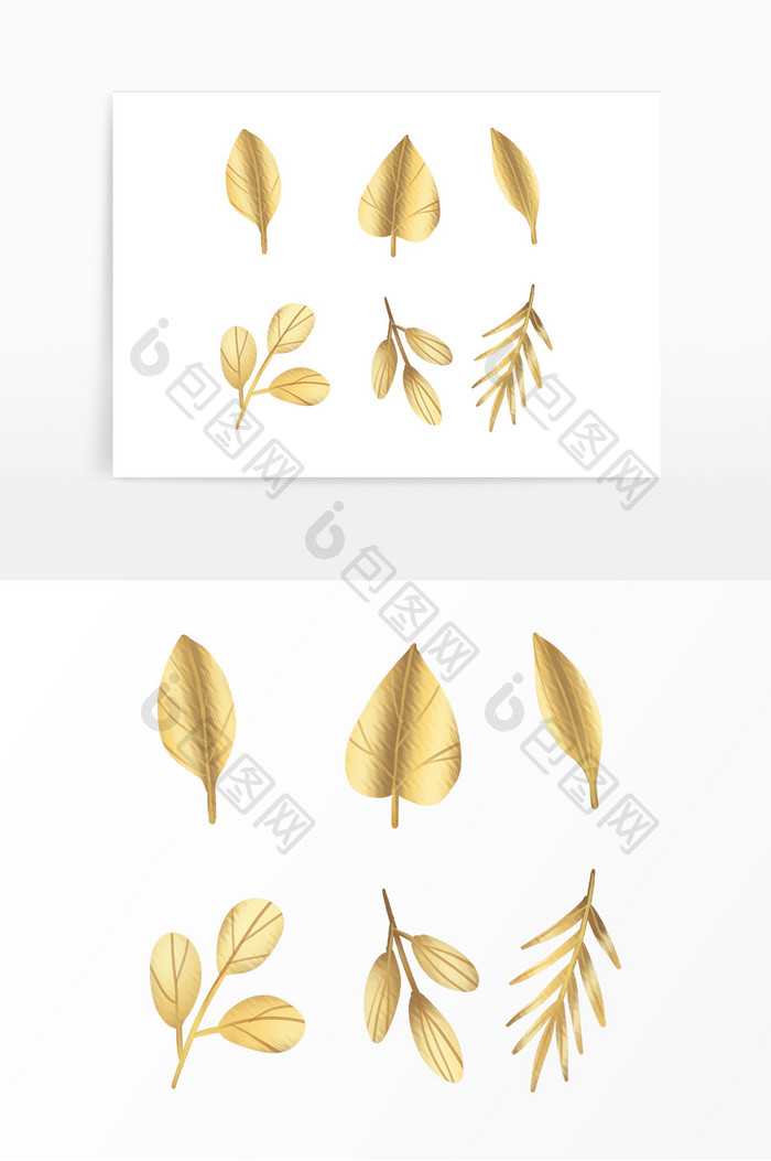 铂金金色叶子树叶叶片