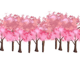 粉色桃树林春暖花开