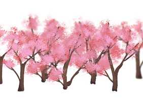 粉色桃树林花树花开