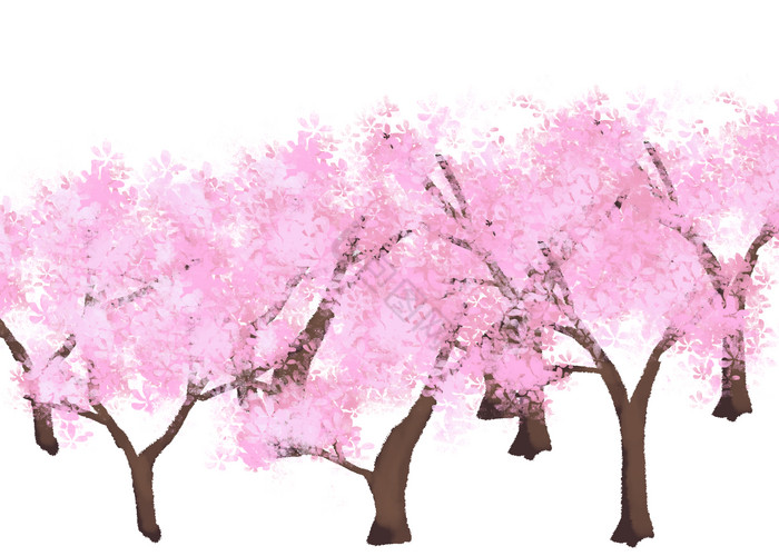 桃树林满枝花开图片