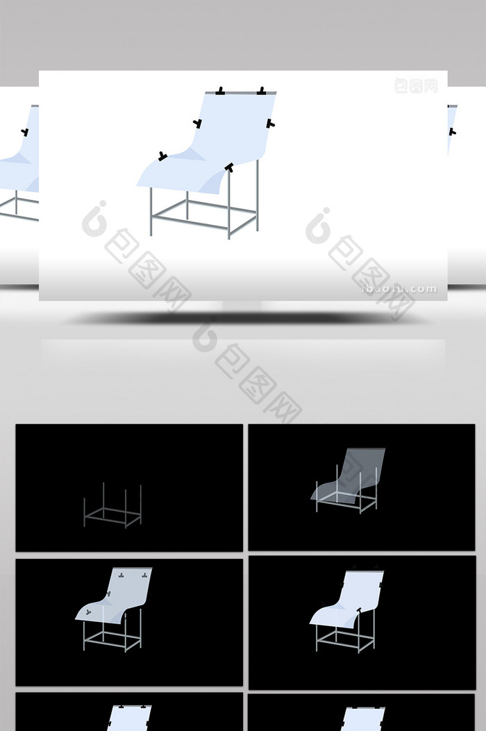 简约扁平画风摄影用品类静物拍摄台mg动画