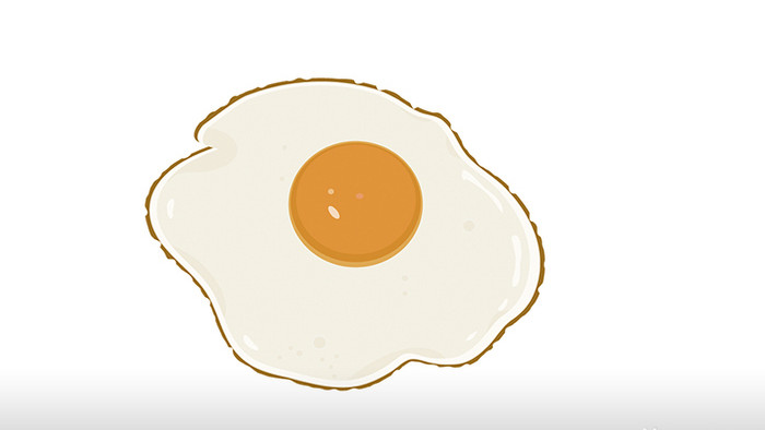 简约扁平画风食物类美味煎蛋mg动画