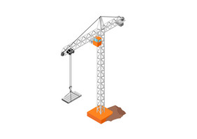 2.5D风格建筑工业吊车元素